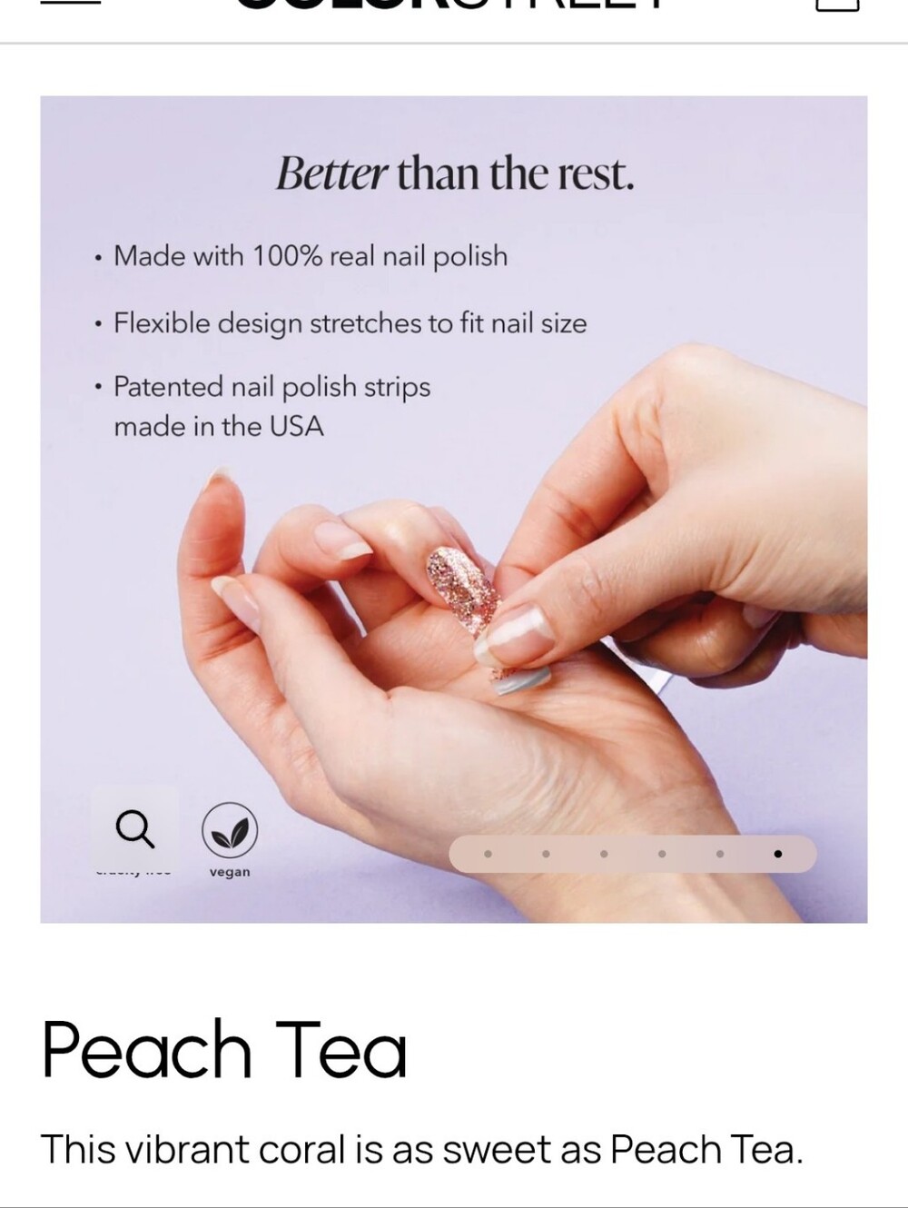 Color Street Peach Tea Nail Polish Strips - Picture 5 of 6